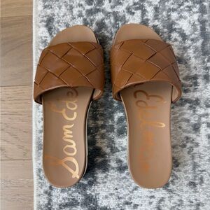 Sam Edelman Tan Woven Slide Sandals